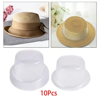 10 Шт. Вешалка для цилиндров, домашний органайзер для шляп, защитная крышка для дисплея солнцезащитных шляп, прозрачная подставка для шляп с широкими полями