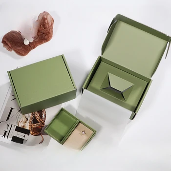 10 шт. Зеленые транспортные коробки Картонные подарочные коробки с крышками для упаковки подарков Почтовые коробки для упаковки малого бизнеса