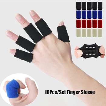 10шт Эластичных спортивных рукавов для пальцев Поддержка Артрита Защита для пальцев Открытый Баскетбол Волейбол Защита для пальцев