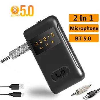 2 В 1 Bluetooth 5.0 Аудиоприемник передатчик 3,5 мм Разъем AUX RCA USB-ключ Стерео Беспроводной адаптер для автомобильного телевизора ПК Наушники
