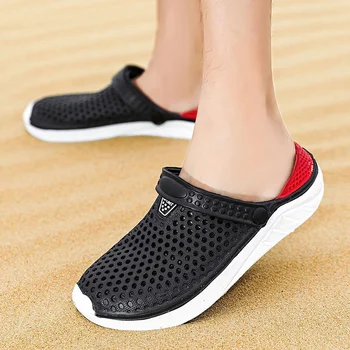 2023 Мужские сандалии на плоской подошве, пляжные тапочки, противоскользящие вьетнамки на толстой подошве, женская обувь, классические мюли, спортивные сандалии, сандалии