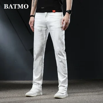 2024 новое поступление, весенние белые повседневные джинсы мужские, эластичные, большие размеры 28-40 P321