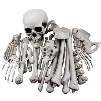 28 шт. Набор костей, страшные человеческие скелеты из искусственной смолы, сломанный костяной череп для дома с привидениями, реквизит для вечеринки на Хэллоуин