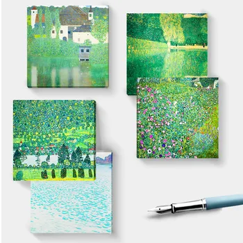 50 Листов/комплект Серии Gustav Klimt Sticky Note Green Forest Масляная живопись Блокноты для заметок Креативные Канцелярские принадлежности Канцелярские принадлежности