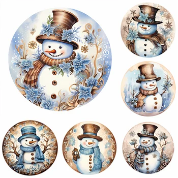 5D DIY Полная круглая дрель, алмазная живопись, зимний Снеговик, набор для домашнего декора, художественное ремесло
