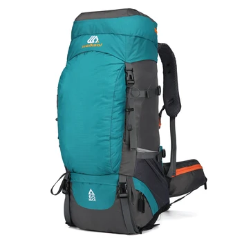 65-литровый водостойкий походный рюкзак с дождевиком, спортивный рюкзак для путешествий на открытом воздухе для кемпинга, туризма, скалолазания