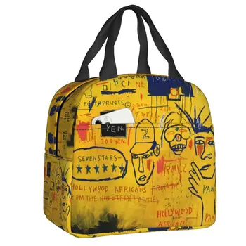 Bolsa de almuerzo con Graffiti Basquiats de los africanos de Hollywood, enfriador térmico reutilizable, caja Bento aislada para
