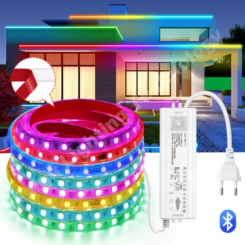 Dreamcolor RGBIC Led Strip Light 220V 60LEDs/m Клейкая Гибкая Светодиодная Лента RGB Dimmable 5050 Водонепроницаемый Smart Bluetooth Led Rope