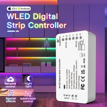 GLEDOPTO WLED Strip Controller LED Lighs Более 100 Режимов динамического освещения DIY WiFi APP Control 800 IC RGB RGBW Нет необходимости В Концентраторе