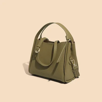 KUROYABU Простая сумка-мешок для отдыха большой емкости, высококачественная портативная Женская сумка большой емкости, изысканная сумка через плечо из воловьей кожи.