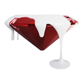 L Итальянский Алмазный столик с Гальваническим покрытием из стеклопластика Magma Shape Coffee Liquid Suspension Corner