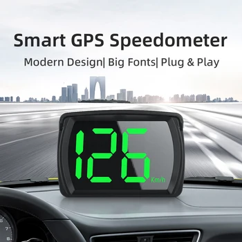 TomoStrong Универсальный Большой Шрифт KMH MPH Автомобильный HUD Головной Дисплей Smart GPS Цифровой Спидометр Для Всех автомобилей Plug And Play LED USB