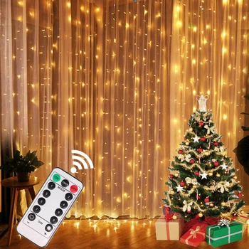 USB-гирлянда-струна, Сказочная Гирлянда, Занавеска, Рождественский Светильник, Рождественский Декор для дома, Рамадан, Декоративная Новогодняя лампа