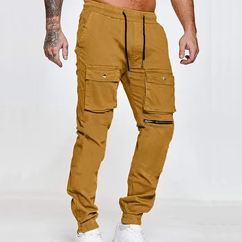 Y2k/ мужские повседневные однотонные брюки-карго с карманами на шнурках, модные брюки в стиле харадзюку, свободные спортивные штаны унисекс, панталоны