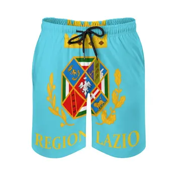 Аниме Мужские пляжные шорты Flag of Lazio Свободные стрейчевые пляжные Гавайские брюки премиум-класса Для бега С регулируемым шнурком, Дышащие, быстросохнущие