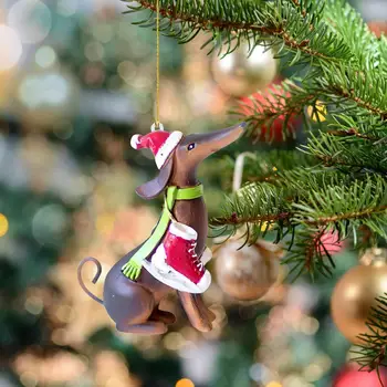 Веселые Рождественские украшения, сделай сам, Рождественский подарок, Подвески в виде дерева в форме собаки, Кукла, украшение для дома, Счастливая Новогодняя вечеринка