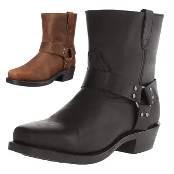 Винтажные мужские ботинки 2023 новые ковбойские сапоги в западном стиле на высоком каблуке с шипами, высококачественные мужские ботинки 