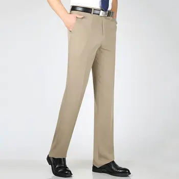 Высококачественные Корейские Модные Повседневные брюки Мужские Прямые Формальные Длинные брюки для взрослых, однотонный костюм с плоским дизайном, Деловые брюки D83