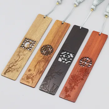 деревянные закладки из бамбука и хризантемы Pane Meilan, 1 шт., классические старинные закладки из розового дерева с бахромой в китайском стиле