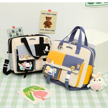 Детская сумка для учебы, ручная художественная сумка для учащихся начальной школы, сумка для книг, большая вместительная сумка для домашних заданий, подарки для детей