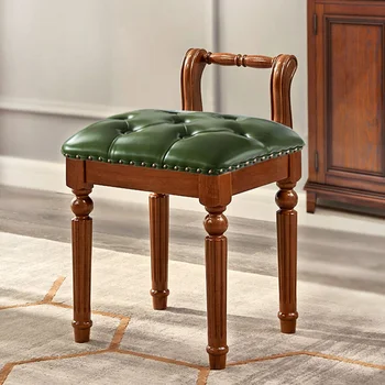 Европейский современный табурет для макияжа, Обеденные стулья с деревянным каркасом, Комплект комфортных сидений, мебель для дома, Устойчивый несущий нагрузку компьютерный стул