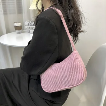 Женская сумка, Вельветовая сумка через плечо, женская повседневная однотонная Роскошная Дизайнерская сумка, Женская сумка-тоут с верхней ручкой