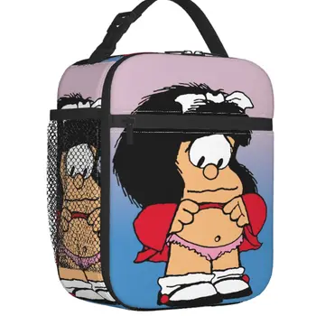 Забавная сумка для ланча с изоляцией Mafalda для женщин, сменный кулер для комиксов Quino, Термос для ланча, Офисная работа, Школа