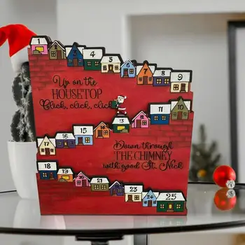 Замок Санта-Клауса, Рождественский Адвент-календарь на 2023 год, Деревянный Календарь обратного отсчета Рождества, Украшения, Рождественские украшения, Подарки на Новый Год