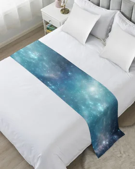 Звездное Глубокое Небо Galaxy Star Мягкая Дорожка для кровати Домашний Гостиничный стол Декор Кровать Флаг Свадебная спальня Полотенце для хвоста кровати