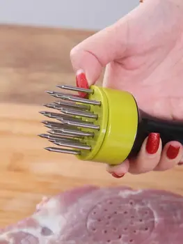 Игла для размягчения мяса из нержавеющей стали, 21-контактный инструмент для приготовления стейка, барбекю на кухне