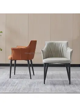 Итальянский минималистский Обеденный стул, простая современная Бытовая спинка, Обеденный стол и стул Nordic Light, Роскошный отель для отдыха, Кафе