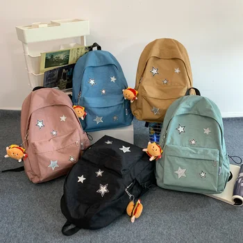 Кавайная женская дорожная водонепроницаемая женская сумка для ноутбука, студенческая сумка для книг, нейлоновый школьный рюкзак большой емкости, женский модный крут