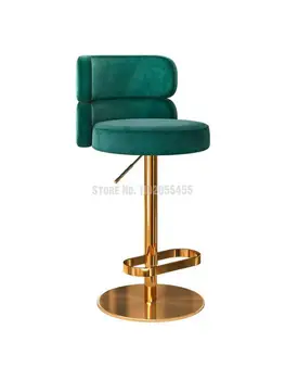 Легкий роскошный барный стул в скандинавском стиле, современный минималистичный барный стул, барный стул для дома, лифт для отеля, вращающийся высокий стул из нержавеющей стали