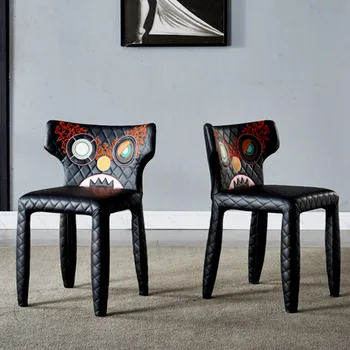 Легкий Роскошный Обеденный стул с вышивкой, Домашний Итальянский дизайнер, Персонализированный, Простой, Креативный, Новый китайский стиль