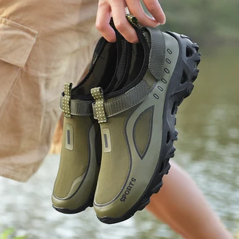 Летняя мужская обувь из сетчатого материала, повседневные легкие водные кроссовки, мужские прогулочные треккинговые ботинки, дышащие мужские лоферы без застежки, Tenis
