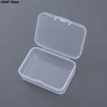 мини-пластиковая прямоугольная коробка из 2шт, Полупрозрачная Упаковочная коробка, Футляр для хранения серег, Пылезащитный Прочный Футляр для хранения ювелирных изделий, контейнер