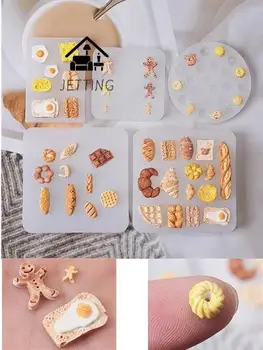 Мини-хлеб, Бисквитный торт, Силиконовая форма для глины, Форма для еды, Кухонные Принадлежности из смолы, Игрушечный Кукольный Домик, Миниатюрные Аксессуары