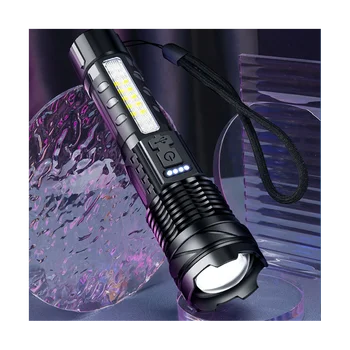Мощный светодиодный фонарик USB Typ-C Для зарядки, фонарик для наружного освещения, Масштабируемый портативный светильник, бликовый светильник