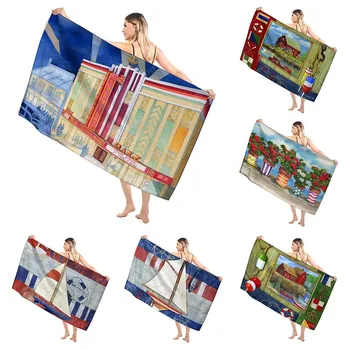 Мягкое банное полотенце для взрослых в гавайском стиле, большое пляжное полотенце для сауны, современное полотенце для фитнеса, быстросохнущий женский душ в отеле.
