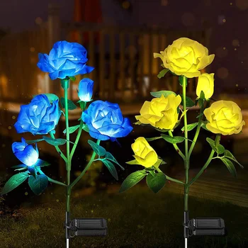 Наружный светильник Патио Декоративная роза Солнечный сад во дворе Цветочный сад Солнечные фонари на лужайке для фонарей и декоративных головок 5