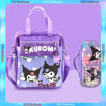 Новая сумка для ручек Sanrio, сумка Kulomi, водонепроницаемая холщовая сумка трехцелевого назначения, учебная сумка через плечо, диагональная сумка для коррекции, пенал в подарок