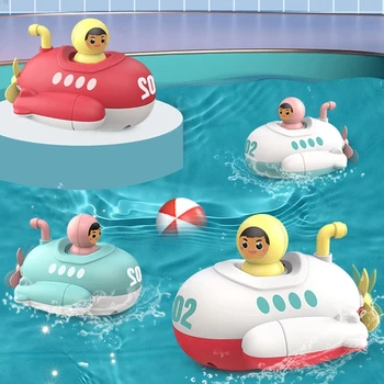Новые игрушки для детской ванны, подарки для водных игр в ванне, Тянущее кольцо, игрушки для подводной лодки с водяным распылителем, милые игрушки-разбрызгиватели животных для детского душа