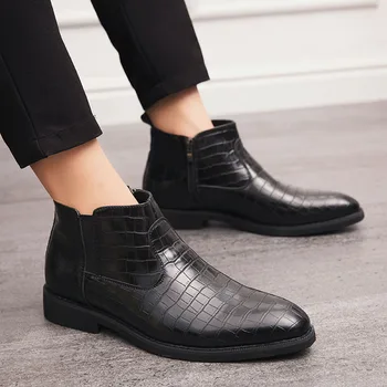 Новые короткие мужские ботинки в деловом стиле, Высококачественные дизайнерские ботинки 