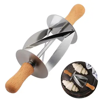 Нож для раскатывания теста для выпечки круассанов Кухонный нож для раскатки теста из нержавеющей стали для приготовления круассанов, посуда для выпечки тортов