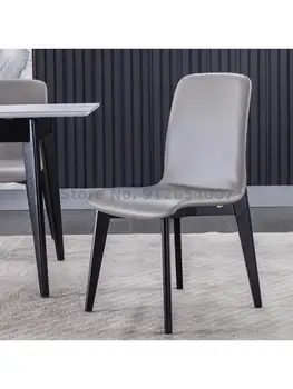 Обеденный стул из массива дерева в скандинавском стиле, домашний современный минималистичный стул для маленькой квартиры, стул со спинкой, кожаное кресло для ресторана в отеле высокого класса