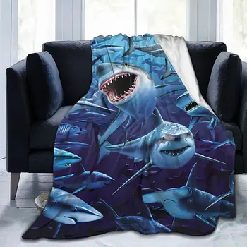 Одеяло Shark Одеяла Флисовое покрывало Ультра Мягкое фланелевое одеяло для кровати теплое пушистое плюшевое одеяло 50 