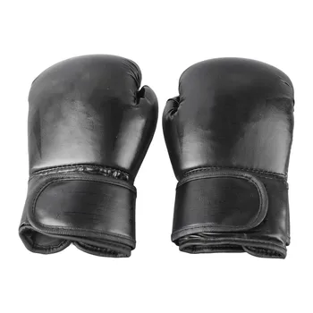 Перчатки для боксерской груши, крючок и петля, PU 8 унций, удобные черные легкие боксерские перчатки для занятий спортом