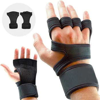 Перчатки для поднятия тяжестей с гантелями для мужчин и женщин, перчатки для занятий фитнесом в тренажерном зале, перчатки для поднятия тяжестей, для бодибилдинга, Поддержка ремешка для гимнастики на запястье