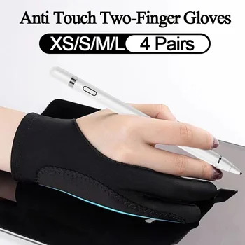 Перчатки для Рисования Двумя пальцами XS / S / M / L Anti-touch, Защищающие От загрязнения Перчатки Для Рук Для Планшета iPad, Универсальные Перчатки Для Рисования Двумя Пальцами