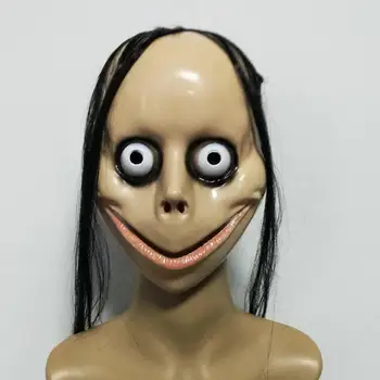 Пластиковая маска для косплея ужасов Момо на Хэллоуин для взрослых, завораживающая, пугающая, Жуткая маска для вечеринки
